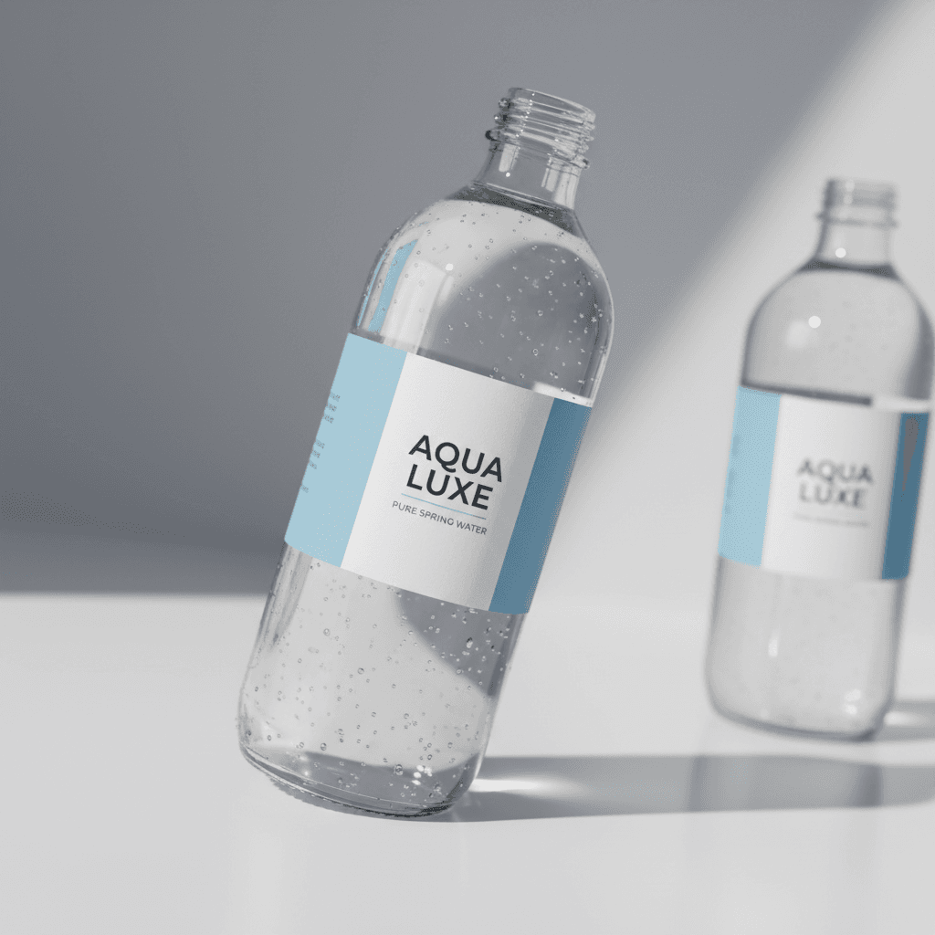 Branded bottle design detail